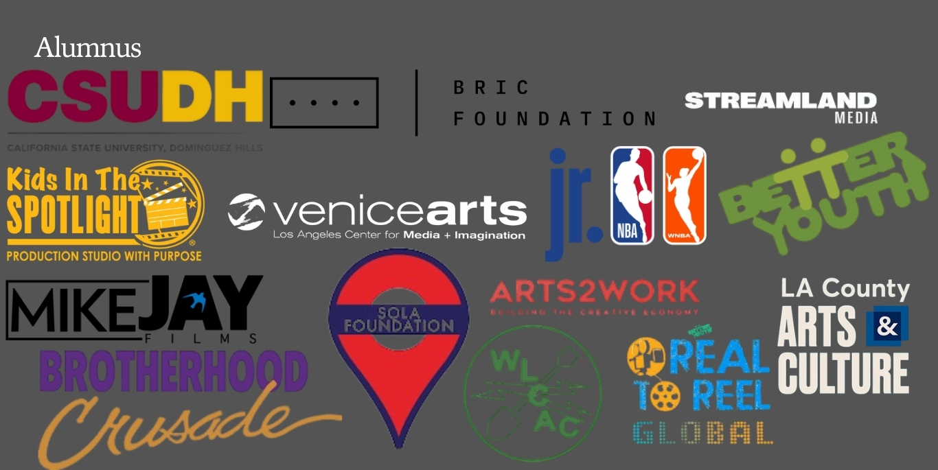 Honors and programs — CSUDH, BRIC Foundation, Streamland Media, Kids in the Spotlight, Venice Arts, Jr. NBA/WNBA, Better Youth, Mike Jay Films, Brotherhood Crusade, SOLA Foundation, Arts2Work, WLCAC, Real to Reel Global, LA County Arts & Culture